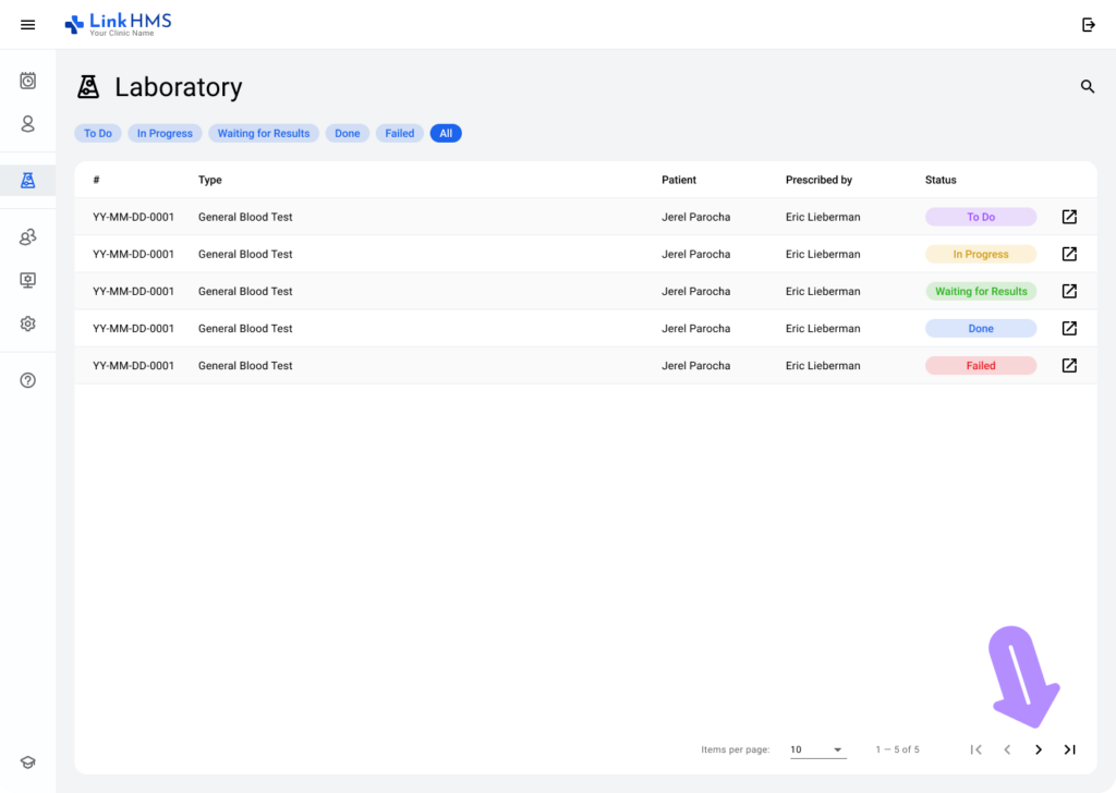 application screen