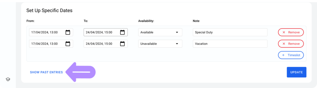 aplication screen