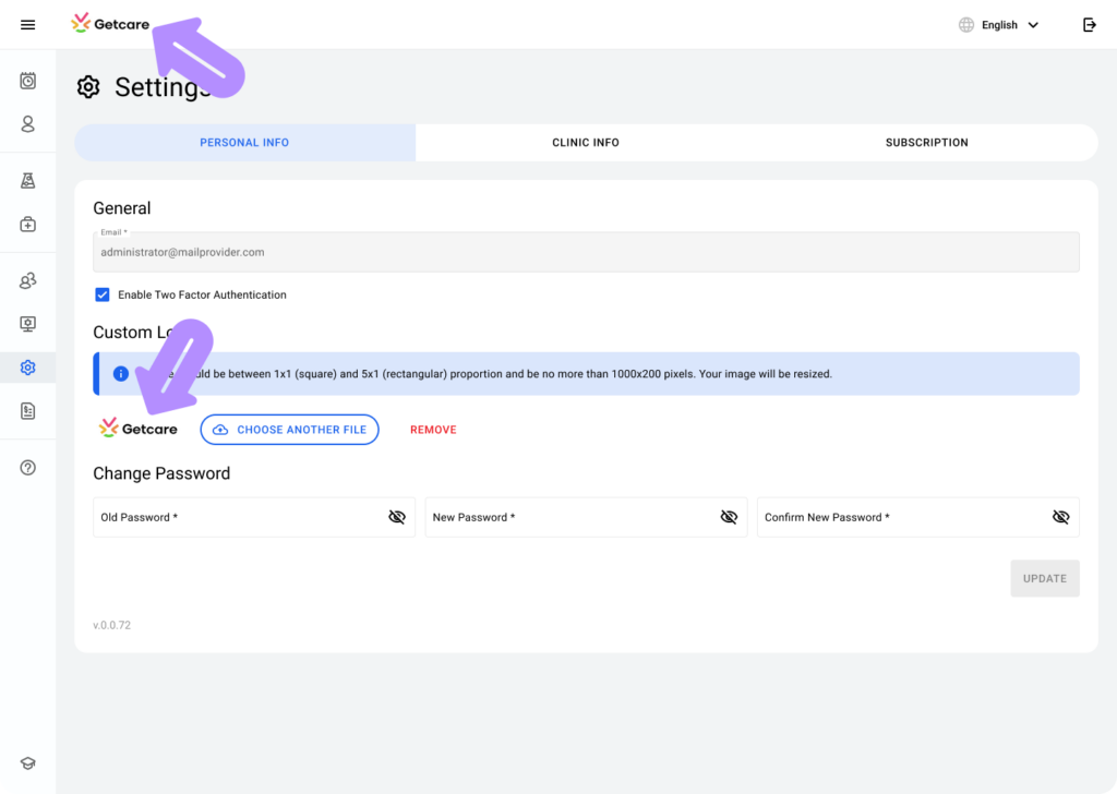 aplication screen