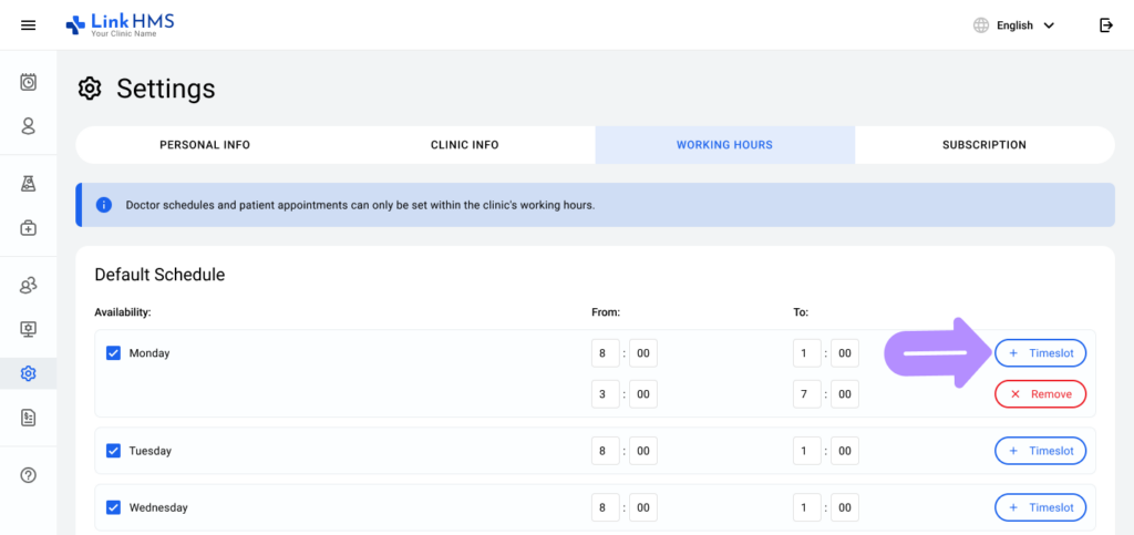aplication screen