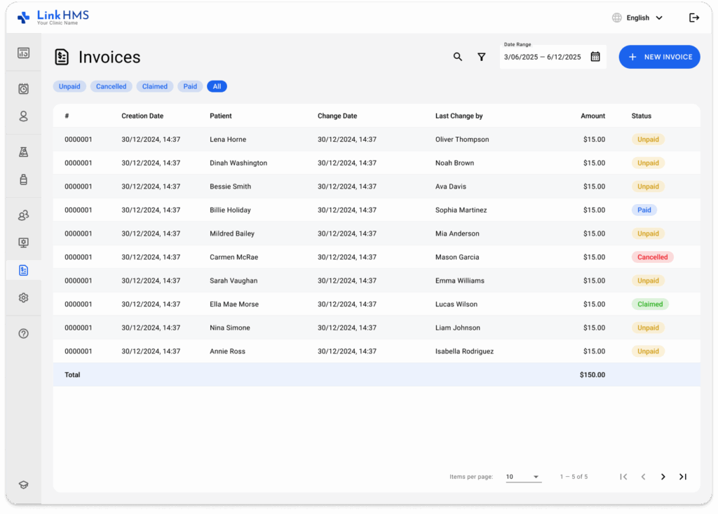 LinkHMS invoice 12
