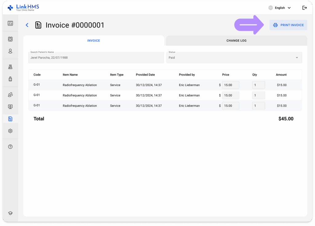 LinkHMS invoices 10