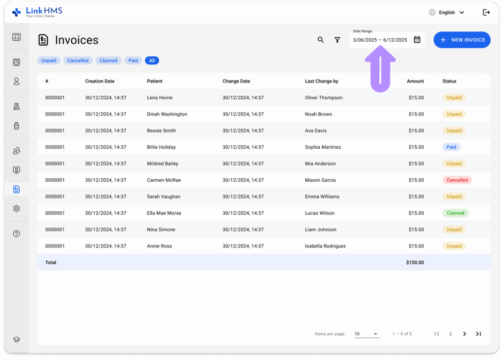 LinkHMS invoices 15