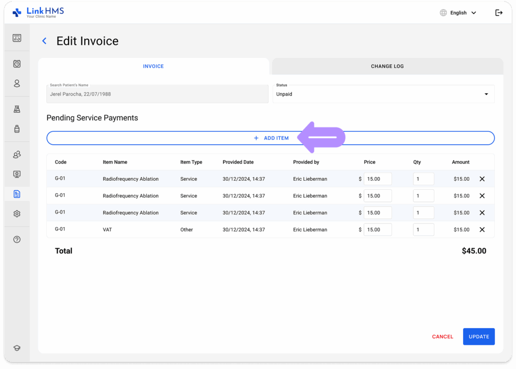 LinkHMS invoices 3