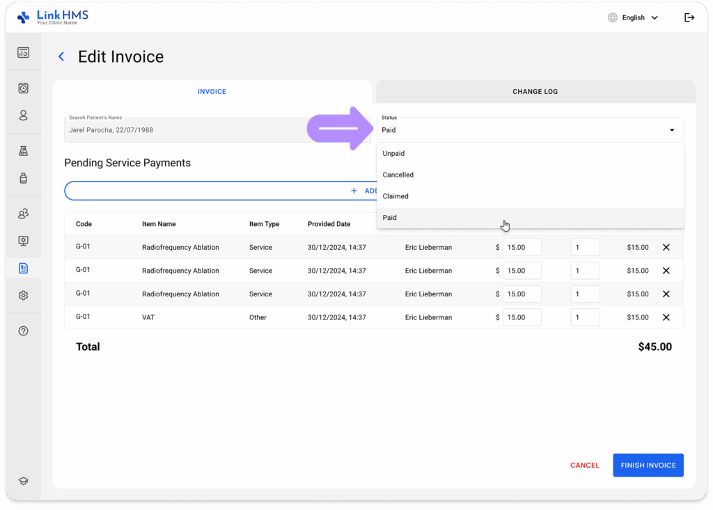 LinkHMS invoices 7