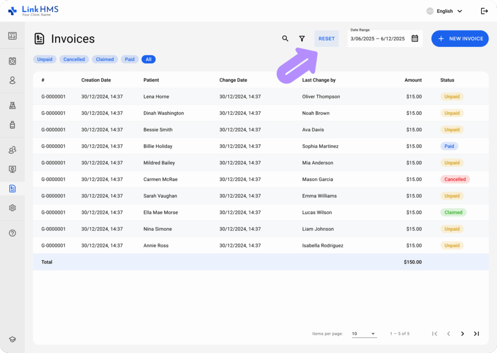 LinkHMS invoicing 3