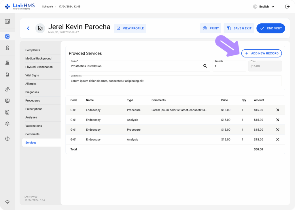 LinkHMS invoicing 7