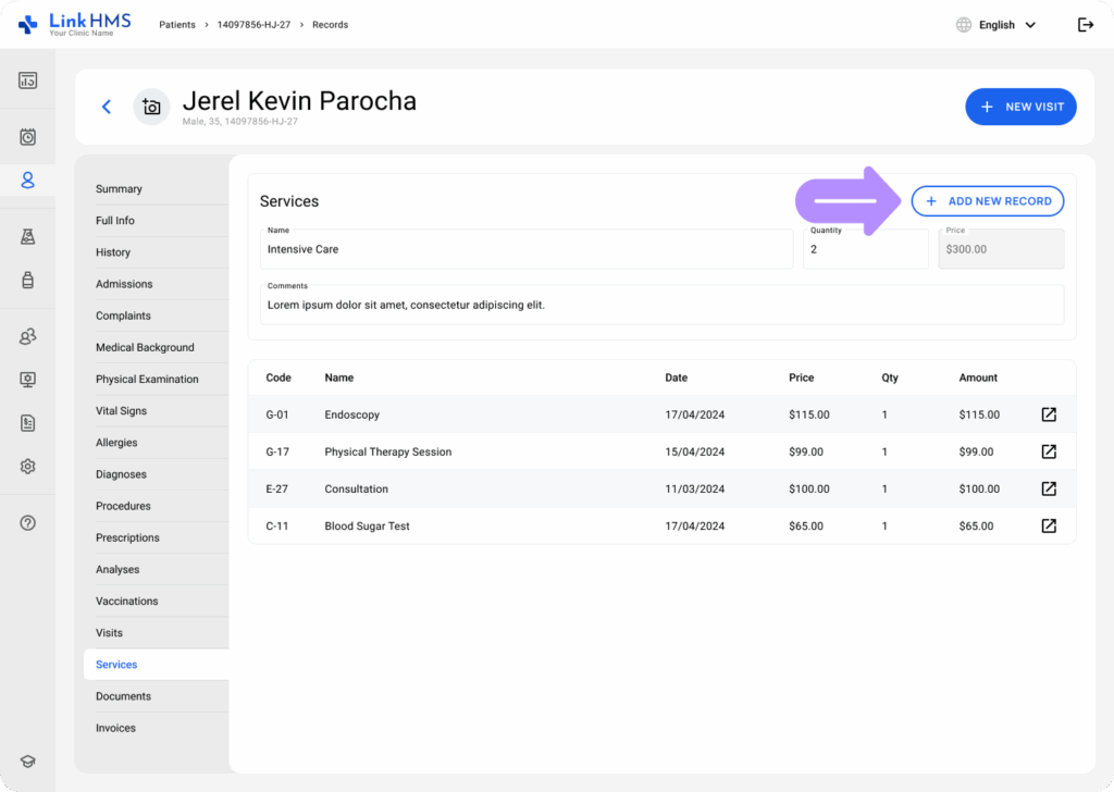 LinkHMS invoicing 8