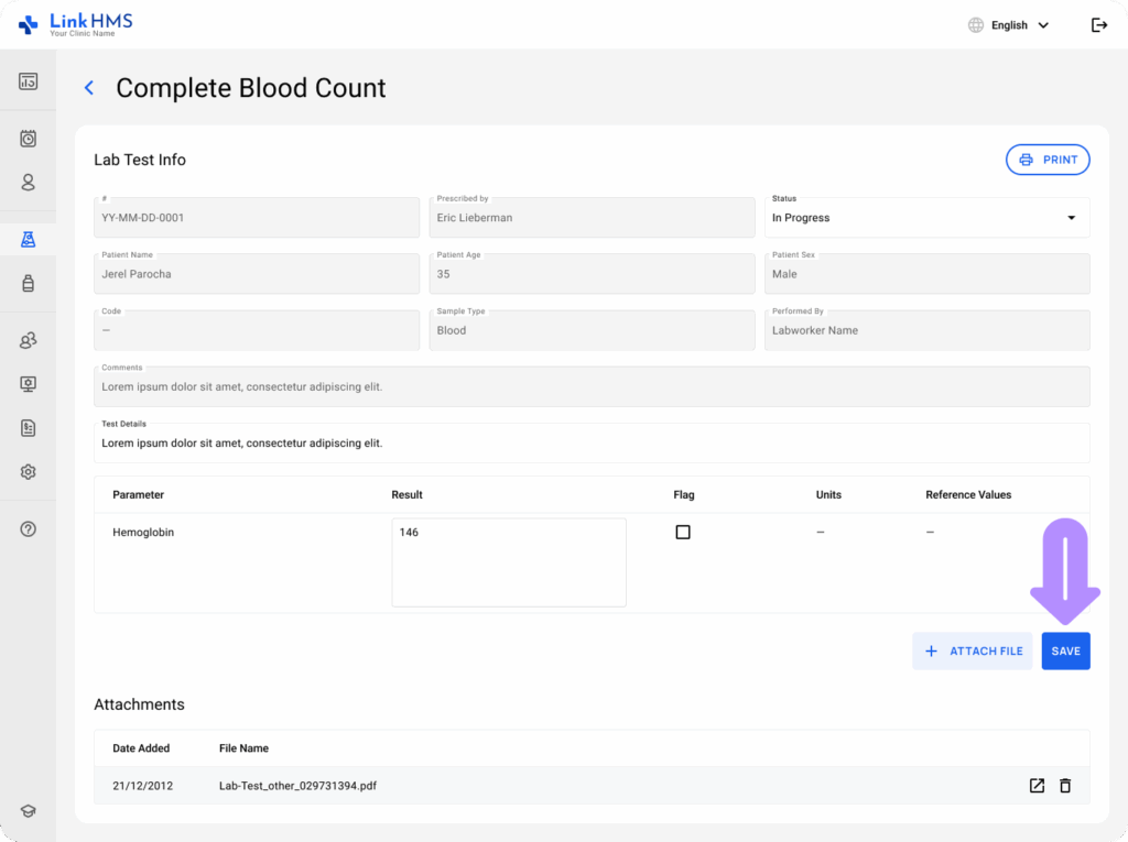 LinkHMS change test status 1