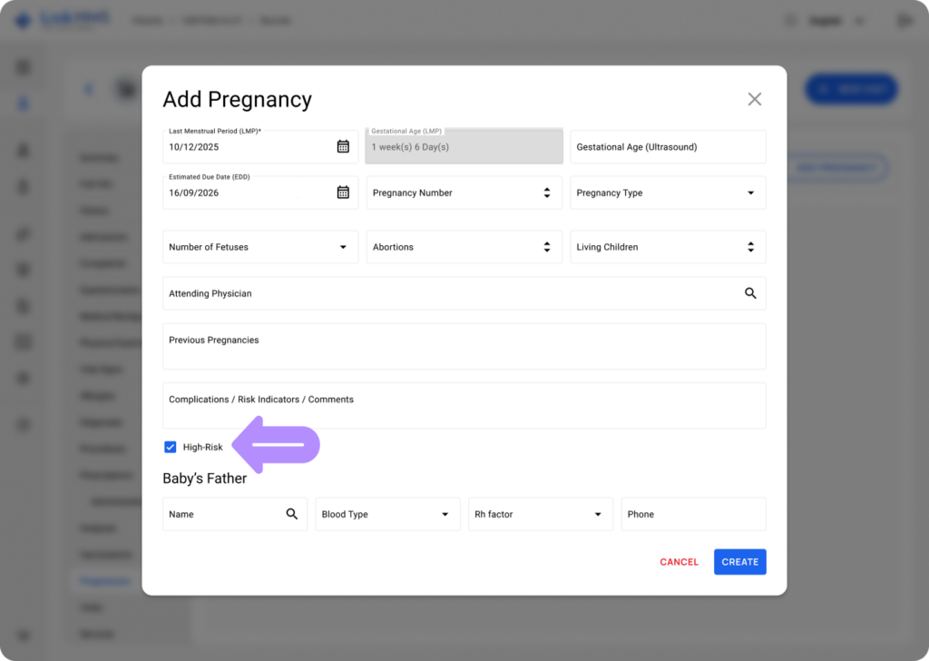 LinkHMS add the pregnancy 4