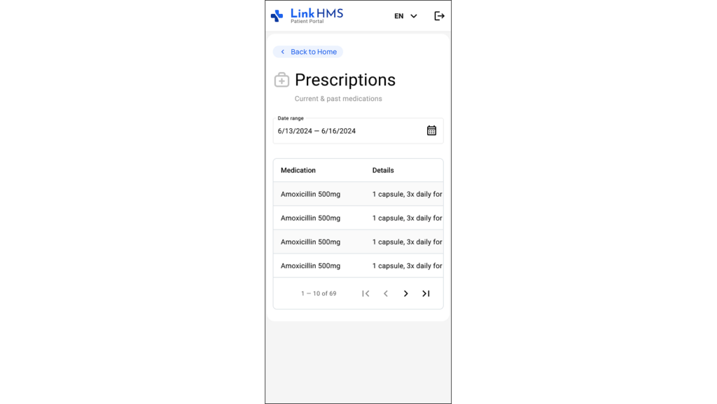 LinkHMS patient portal 8